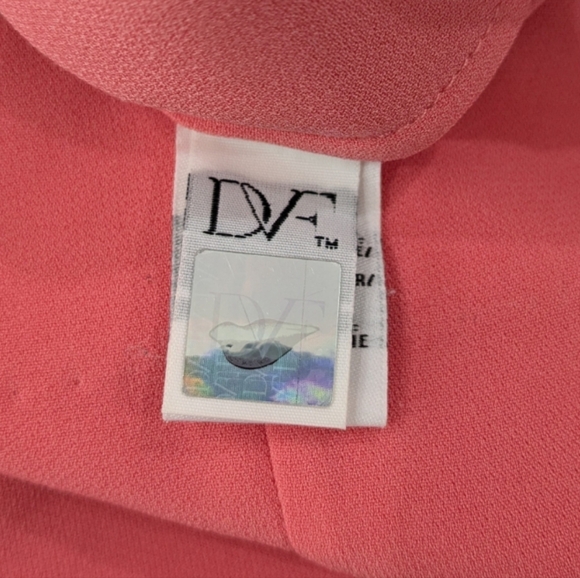 Diane Von Furstenberg Rose Pink Shift Mini Dress Scoop Neck 3/4 Sleeve Pockets 4 - Picture 8 of 11